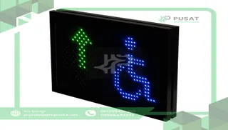 Carlo Gavazzi, Inc. SBPDISARHT Carpark Display,Blue Wheelchair Symbol,Right Green Arrow Or Red Cross