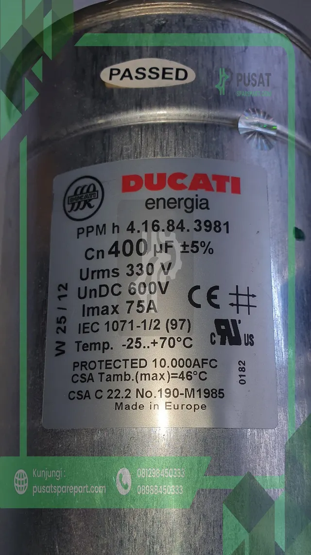 Ducati 416.84.3981 400uF Capacitor 75A