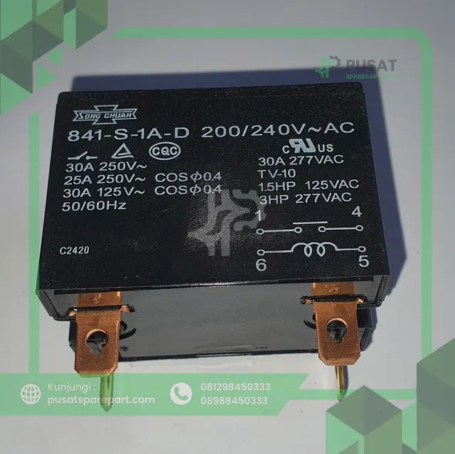 Power Relay 841-S-1A-D 200/240VAC
