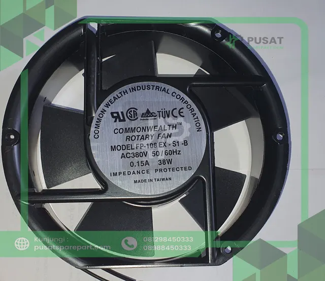 Fan COMMONWEALTH FP-108 EX-S1-B AC380V 50/60HZ 0.15A 38W 17251 17CM - gambar 2