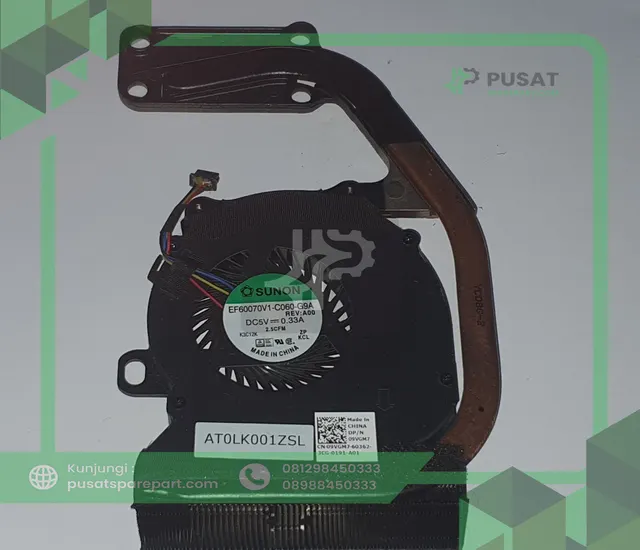 CPU Heatsink Fan 09VGM7 EF60070V1-C060-G9A DC 5V 0.33A - gambar 2