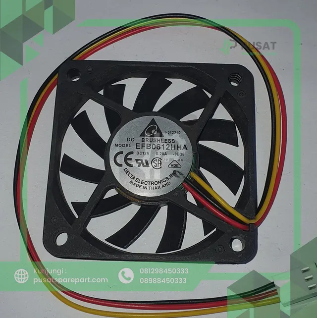 Fan Delta EFB0612HHA 12V 0.25A 6010 6CM 3 Kabel - gambar 2