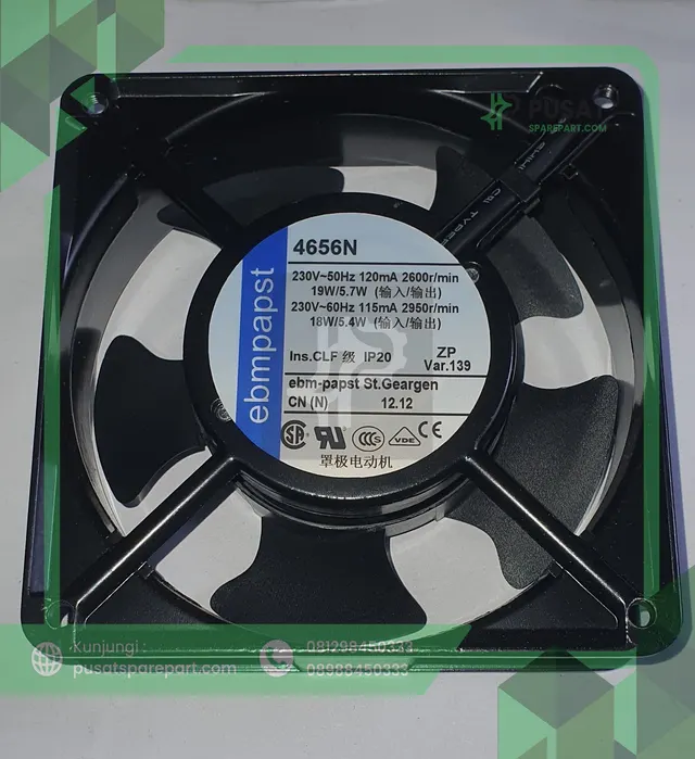 Fan EBMpapst 4656N 230V 50HZ 120mA 19W/5.7W - gambar 2