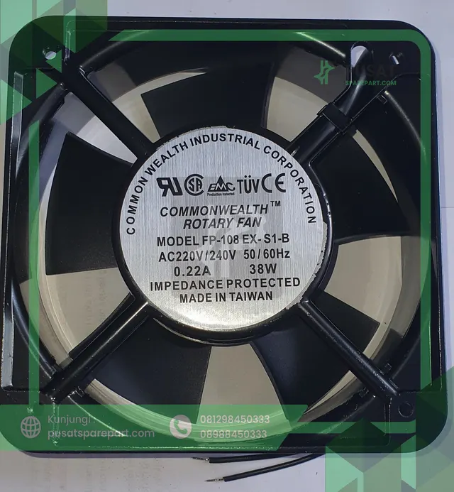 Fan CommonWealth FP-108EX-S1-B 220V/240V 50/60HZ 0.22A 38W - gambar 2