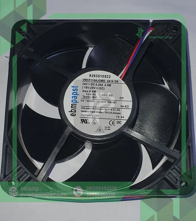 Fan Ebmpapst 4414/2N 24V 12038 Inverter 12038 12CM - gambar 2