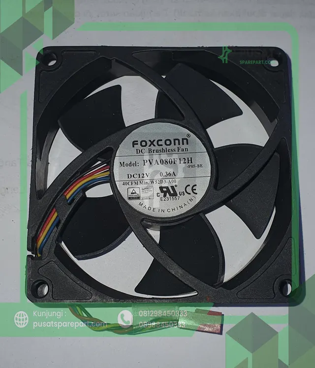 Fan Foxconn PVA080F12H, -P05-BE DC 12V 0.36A 4-wire 8020 8CM