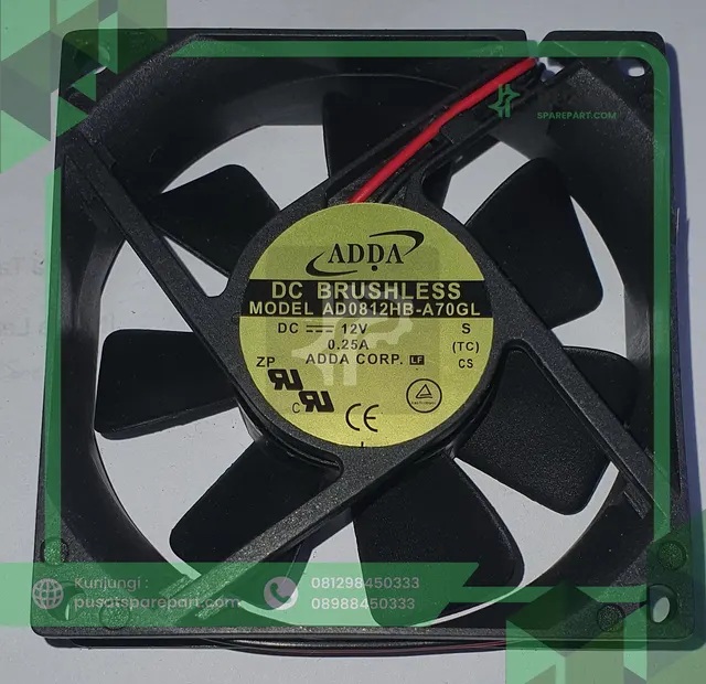Fan ADDA AD0812HB-A70GL 12V 0.25A 8025 8CM - gambar 2