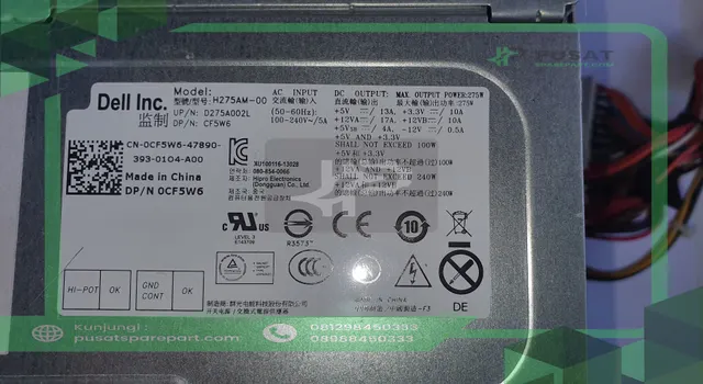 Power Supply 275W DELL H275AM-00 BARU - gambar 2