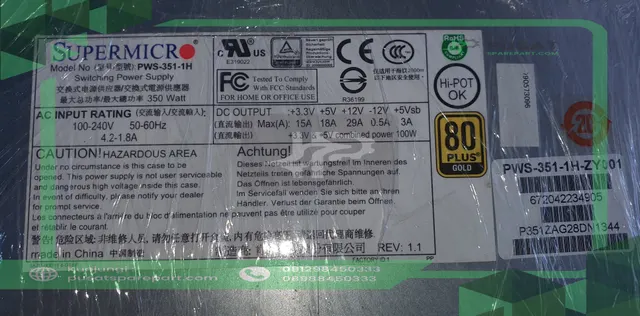 Power Supply PWS-351-1H 350W Server PSU
