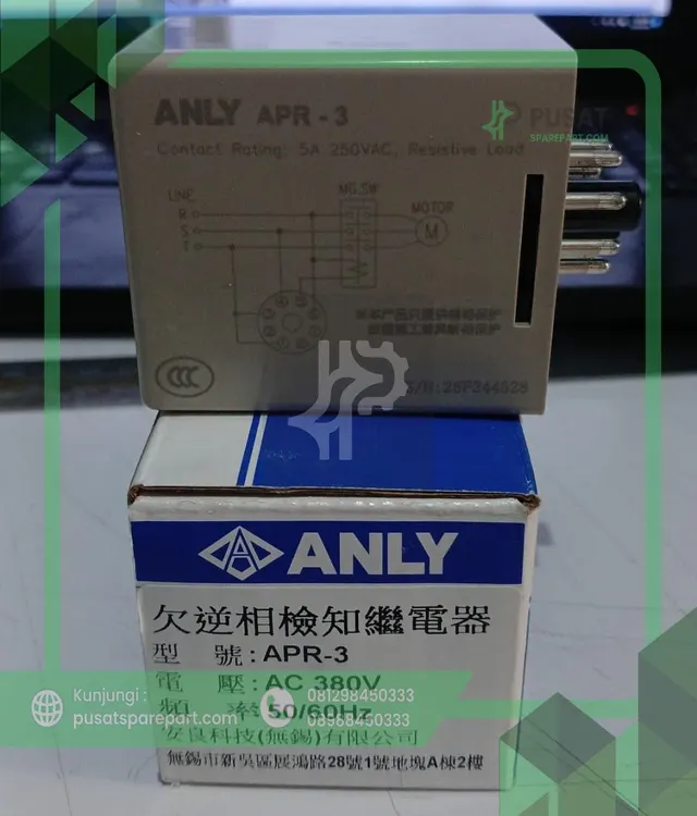 ANLY 3-Phase Sequency Voltage Relay APR-3 5A 250VAC 380VAC