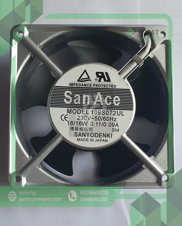 Fan San Ace 109S072UL 230V 50/60HZ 18/16W 0.11/0.09A 12038 12CM
