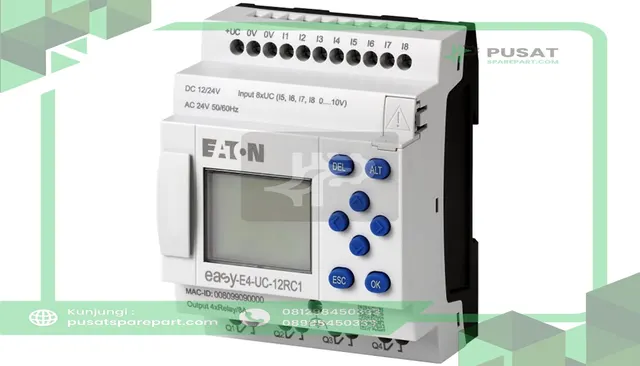 Eaton - Cutler Hammer EASY-E4-AC-12RC1 PLC, Relay Base Unit, 100-240V, 8 Digital In, Screw, easyE4 Series