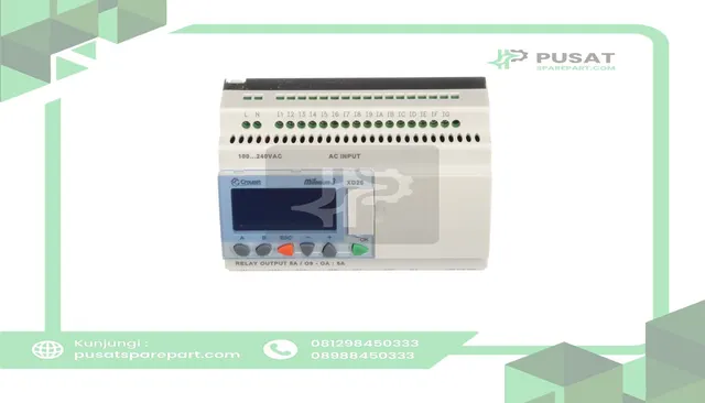 Crouzet 88974163 Controller,PLC,Sup-V 100-240AC,16 Digital In,10 Relay Out,Panel Mnt,IP20, IP40 - gambar 3