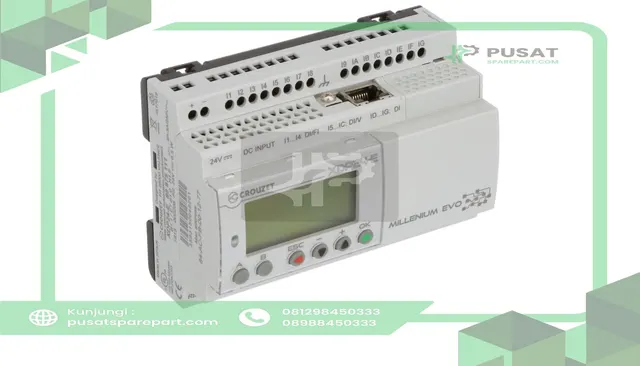 Crouzet 88975111 MilleniumEVO, Logic Controller, 24 I/O, 24 Vdc, Display, Ethernet