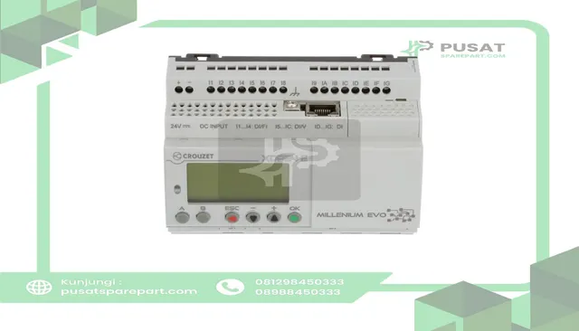 Crouzet 88975111 MilleniumEVO, Logic Controller, 24 I/O, 24 Vdc, Display, Ethernet - gambar 2