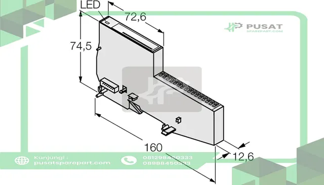 Turck BL20-E-16DI-24VDC-P Remote I/O Module, Economy, 16 Digital Inputs, Push-in Terminals, BL20-E Series