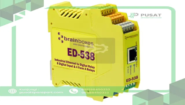 Brainboxes ED-538 I/O Module;Industrial;Ethernet to 4xRelay + 8 Digital Inputs; DIN-Rail;ED Series