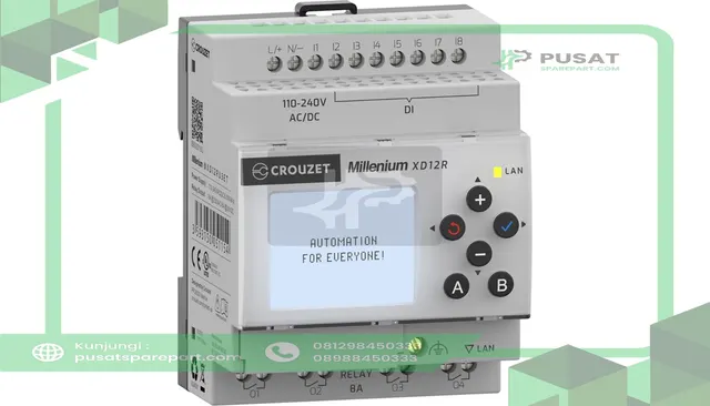 Crouzet MXD12RU3ET PLC With Display, 8 DI 4 RO, 110-240 VAC, Millenium Series