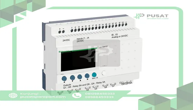 Schneider Electric SR3B261BD Compact Smart Relay, Programmable, 26 I/O, 24 VDC, w/LCD, Zelio SR3 Series