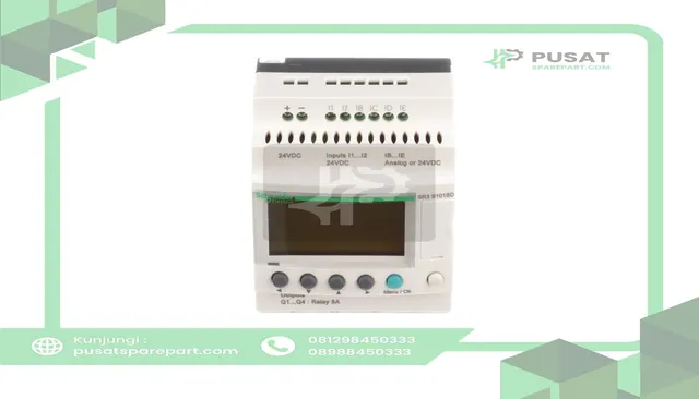 Schneider Electric SR3B101BD Compact Smart Relay, Programmable, 10 I/O, 24 VDC, w/LCD, Zelio SR3 Series
