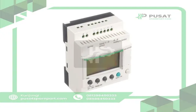 Schneider Electric SR3B101BD Compact Smart Relay, Programmable, 10 I/O, 24 VDC, w/LCD, Zelio SR3 Series - gambar 2