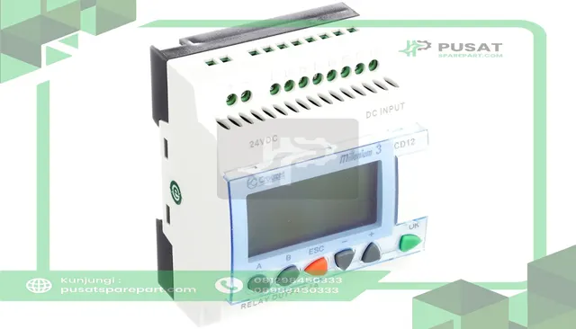 Crouzet 88970041 Millenium 3, CD12 Controller, LCD Display, 24 VDC, 8 Inputs, 4 Relay Output