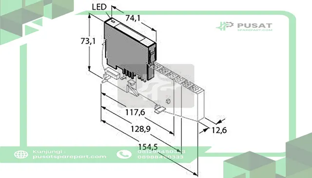 Turck BL20-2AI-I(0/4...20MA) PLC Expansion Module, 2 Analog Inputs, IP20, BL20 Series