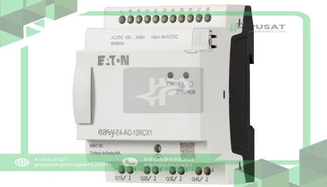 Eaton - Cutler Hammer EASY-E4-AC-12RCX1 Relay Base Unit, NPLC, 100-240 VAC/VDC, Screw, easyE4 Series