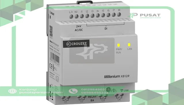 Crouzet MXB12RU1ET PLC Without Display, 8 DI 4 RO, 24 VDC, Millenium Series