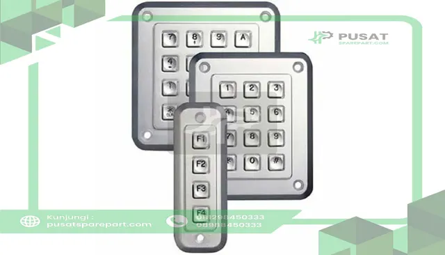 Storm Interface 1K042103 Keypad;Anti-Vandal;4 Key;F1-F4 Key;Chromed Die-Cast Zinc;IP65;Permanent Legends