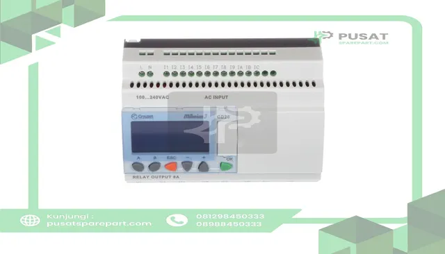 Crouzet 88974053 Controller,PLC,Sup-V 100-240AC,12 Digital In,8 Relay Out,DIN Rail/Panel Mnt - gambar 2