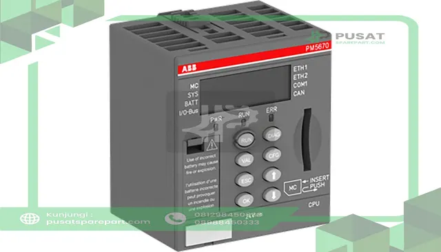 ABB Drives PM5670-2ETH Processor Module 2 Ethernet, 160MB, RS232/485, CAN. Display, AC500 Series