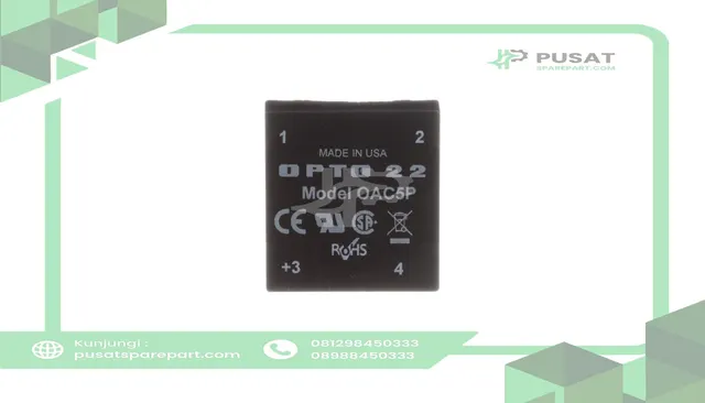 Opto 22 OAC5P PLC I/O Module 1 x I/O, 3 A 12 - 140 V ac, 35.81 x 38.35 x 9.4 mm - gambar 2