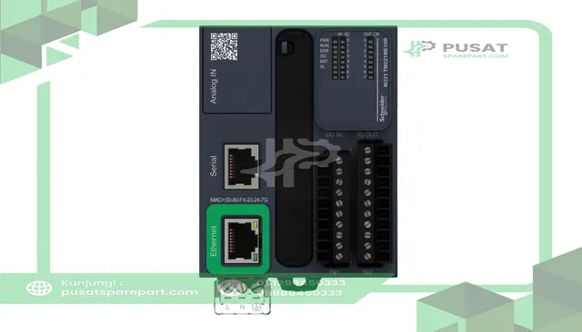 Schneider Electric TM221M16T Controller, Logic, 16 I/O, 24VDC Supply, Transistor PNP, DIN Rail, Modicon M221