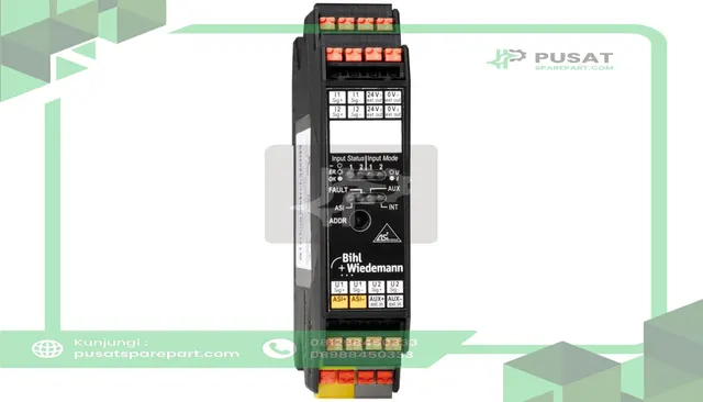 Bihl+Wiedemann BWU1345 AS-i Analog Input Module, IP20, 2AI 4-20mA or 0-10V