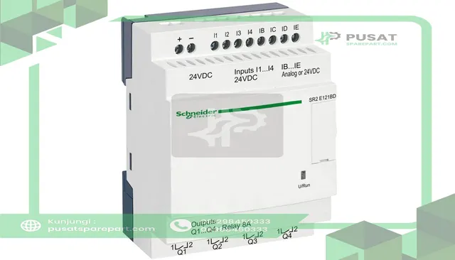 Schneider Electric SR2E121BD compact smart relay, Zelio Logic SR2 SR3, 12 IO, 24V DC, clock, no display