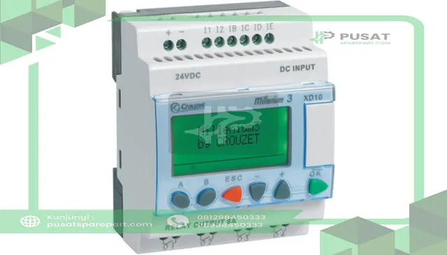 Crouzet 88970045 Controller,PLC,Sup-V 12DC,8 Analog/Digital In,4 Relay Out,DIN Rail/Panel Mnt