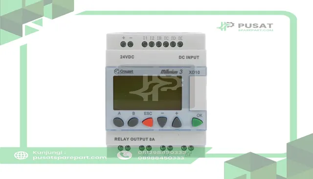 Crouzet 88970141 Controller,PLC,Sup-V 24DC,6 Analog/Digital In,4 Relay Out,DIN Rail/Panel Mnt - gambar 2