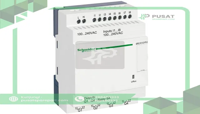 Schneider Electric SR2E121FU compact smart relay, Zelio Logic SR2 SR3, 12 IO, 100 to 240V AC, clock