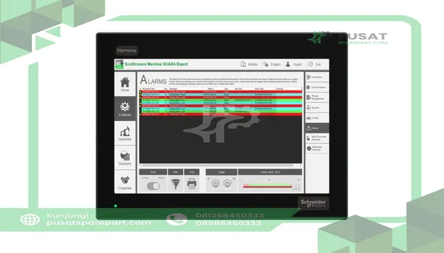 Schneider Electric HMIDM6600WC 12w Display module, Harmony P6, WXGA, 16M colors, PCAP Multi Touch 2 points wit - gambar 2