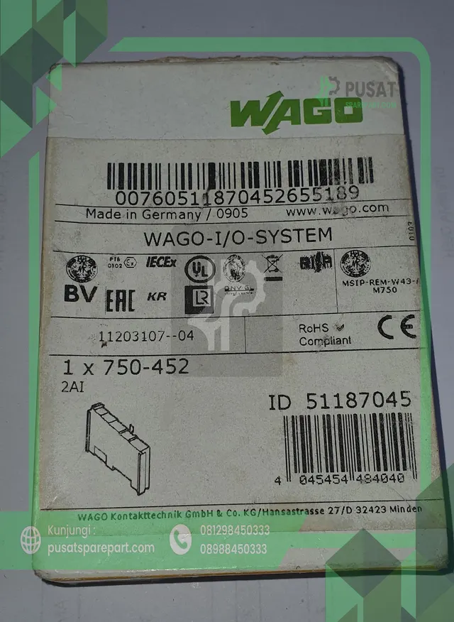 WAGO I/O System 750-452 2Channel Analog Input Module