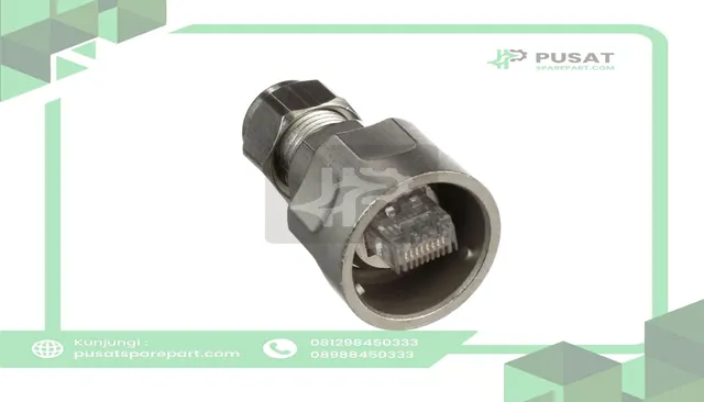 HARTING 09153000401 HAN Max, Cat5 RJ Connector Plug, Unshielded, Straight, Cable Mount 0915 - gambar 2