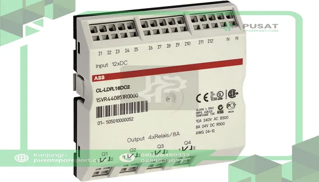 ABB 1SVR440851R1000 Logic Relay, Display I/O module 12 In, 4 transistor outputs, 24 V DC