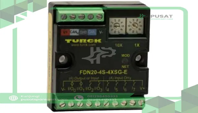 Turck FDN20-4S-4XSG-E Remote I/O Module, Enclosure Mount Station, DeviceNet, 4 DI, IP20, FDN20 Series