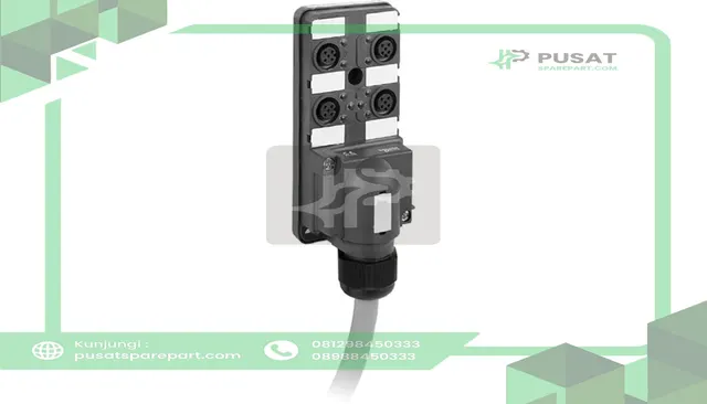 Schneider Electric ABE9C1241L05 IP67 passive splitter box, cable 5 m, with 4 channels M12 connector, Led