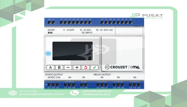Crouzet 88981104 nanoPLC, Local, B26, 24VDC, 16In, 10Out, Glossy White, em4 Series