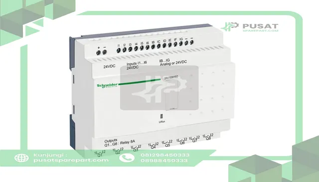Schneider Electric SR2E201BD compact smart relay, Zelio Logic SR2 SR3, 20 IO, 24V DC, clock, no display