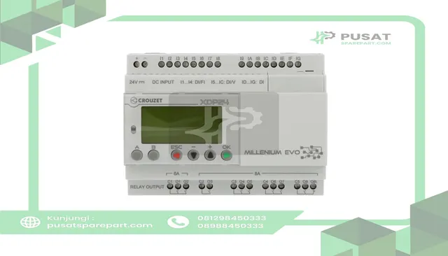 Crouzet 88975101 MilleniumEVO, Logic Controller, 24 I/O, 24 VDC, Display - gambar 2