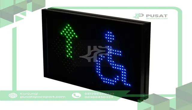 Carlo Gavazzi, Inc. SBPDISARHT Carpark Display,Blue Wheelchair Symbol,Right Green Arrow Or Red Cross