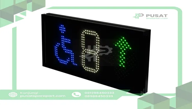 Carlo Gavazzi, Inc. SBPDIS1ARHT Carpark Display,1 White Digit,Blue Wheelchair Symbol,Right Green Arrow/Red Cross